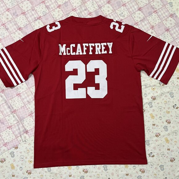 San Francisco 49ers #23 Christian Mccaffrey Red Jersey Size L - Picture 5 of 6